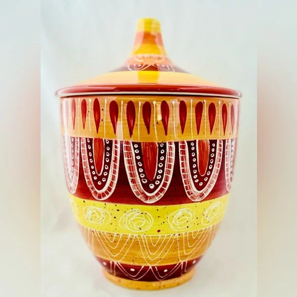 New Certified International Joyce Shelton Studios Multi Color Large Cookie Jar - Picture 1 of 5